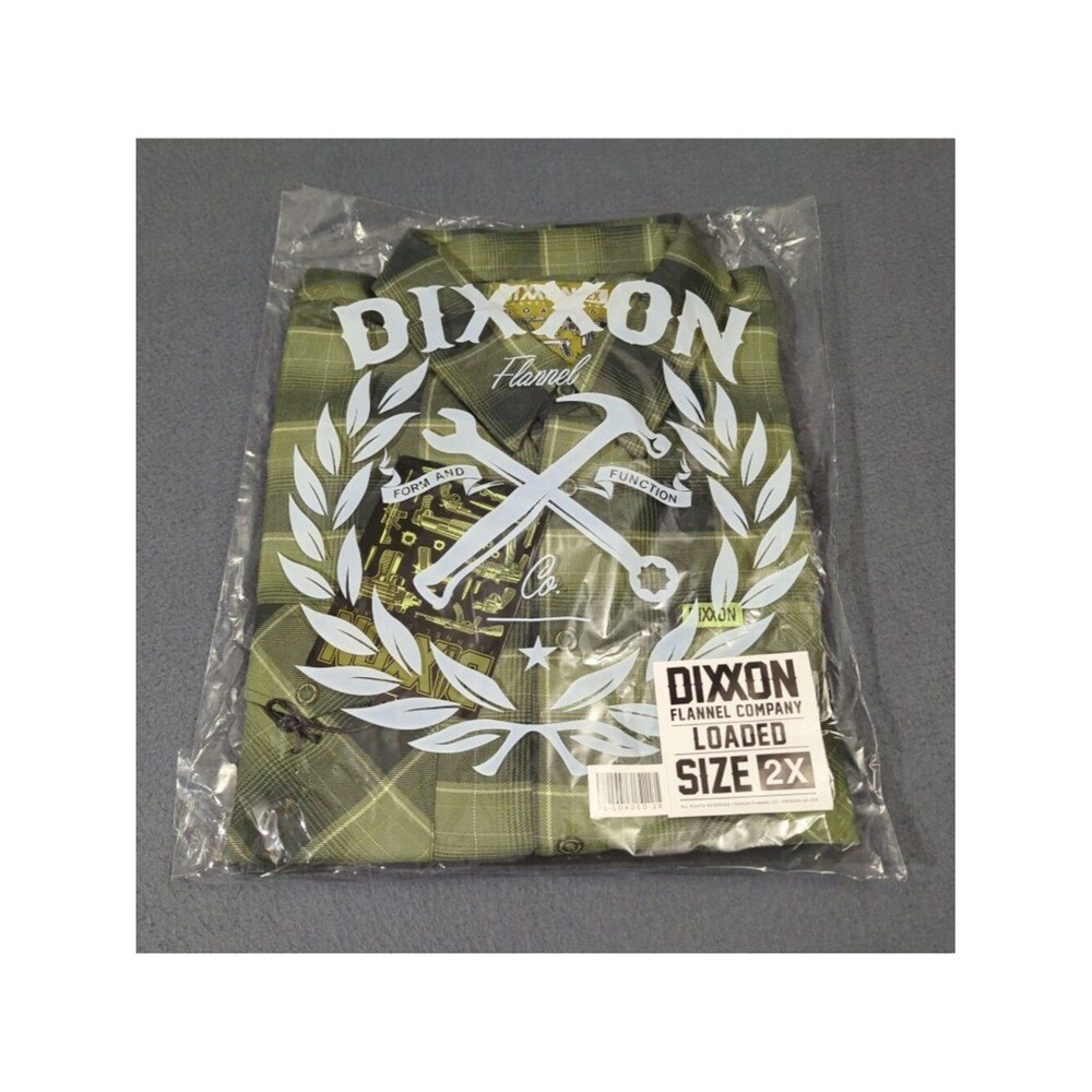 Dixxon Loaded Flannel Shirt Men's 2X Green Long Sleeve Button Down